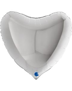 36" Silver Heart Foil Balloon Grabo