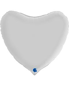 36" HEART SATIN WHITE BALLOON - 360S01WH-P/1