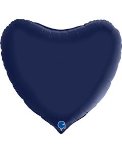36" Satin Navy Blue Heart Foil Balloon Grabo