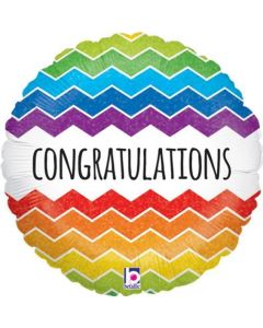 18" Foil Chevron Congratulations Holographic