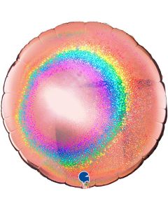 36" Rose Gold Holographic Round Foil Balloon Grabo