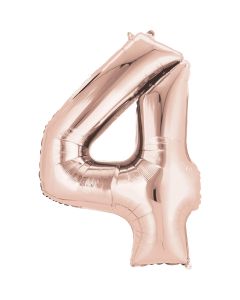 34" Rose Gold Number 4 Foil Balloon Anagram