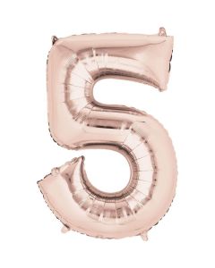 34" Rose Gold Number 5 Foil Balloon Anagram