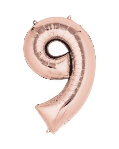 34" Rose Gold Number 9 Foil Balloon Anagram