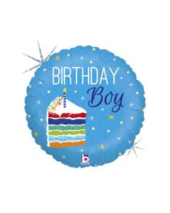 18" Birthday Boy Blue Foil Grabo