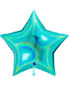 36" Tiffany Holographic Star Foil Balloon Grabo