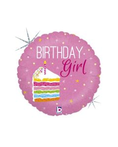 18" FOIL BIRTHDAY CAKE GIRL HOLOGRAPHIC - 36277P/1