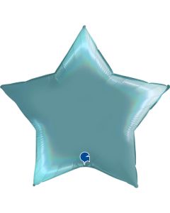 36" Platinum Tenerife Sea Rainbow Star Foil Balloon Grabo