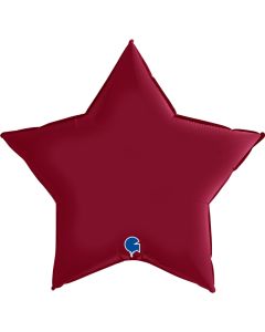 36" Satin Cherry Star Foil Balloon Garbo
