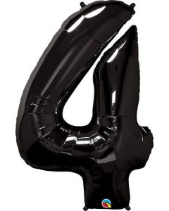 34" Black Number 4 Foil Balloon Qualatex