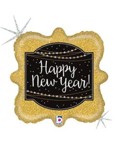 18" Square Happy New Year Glitter Holographic Grabo