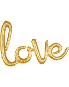 31" Gold Love Script Air-Fill Foil Anagram
