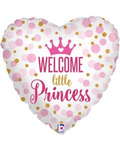 18" Pink Welcome Baby Princess Heart Foil Grabo