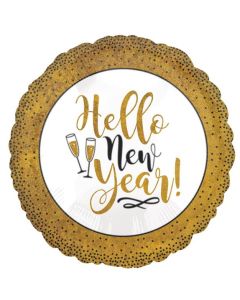 18" Hello New Year Gold Glitter Amscan