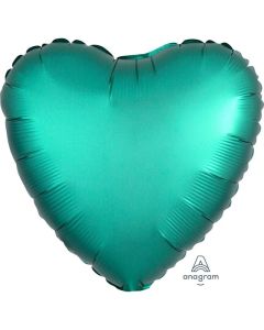 17" Satin Jade Heart Foil Balloon Anagram