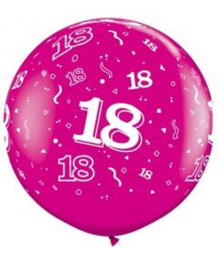 3ft Age 18 Latex Balloons 2pk Qualatex