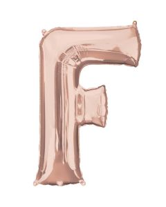 16" Rose Gold Letter F Air-Fill Foil Anagram