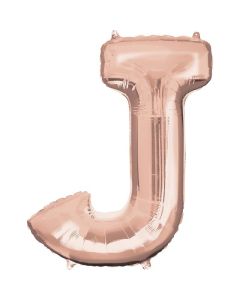 16" Rose Gold Letter J Air-Fill Foil Anagram