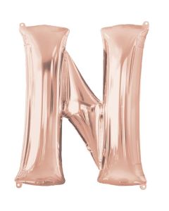 16" Rose Gold Letter N Air-Fill Foil Anagram