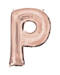 16" Rose Gold Letter P Air-Fill Foil Anagram