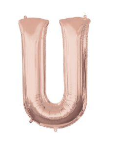 16" Rose Gold Letter U Air-Fill Foil Anagram