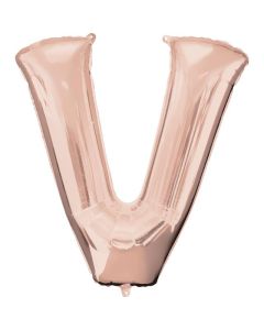 16" Rose Gold Letter V Air-Fill Foil Anagram