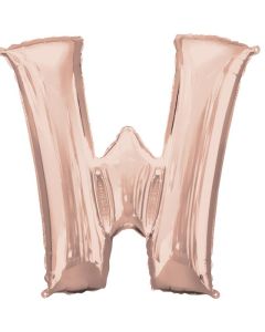 16" Rose Gold Letter W Air-Fill Foil Anagram