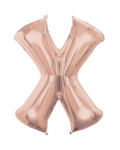 16" Rose Gold Letter X Air-Fill Foil Anagram