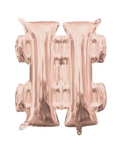 16" Rose Gold Symbol # Air-Fill Foil Balloon Anagram