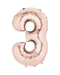 16" Rose Gold Number 3 Air-Fill Foil Anagram