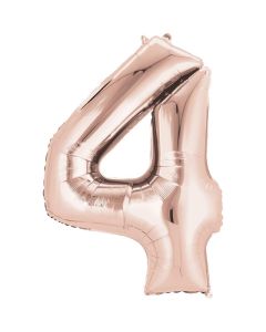 16" Rose Gold Number 4 Air-Fill Foil Anagram