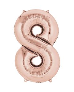 16" Rose Gold Number 8 Air-Fill Foil Anagram