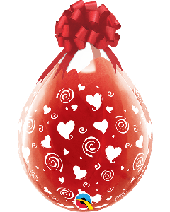 18" Diamond Clear Swirling Hearts Latex 25 pk Qualatex