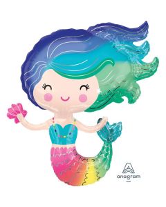30" Colourful Mermaid SuperShape Foil Balloon Anagram