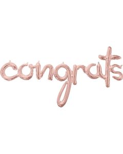 40" Rose Gold Congrats Script Air-Fill Foil Anagram