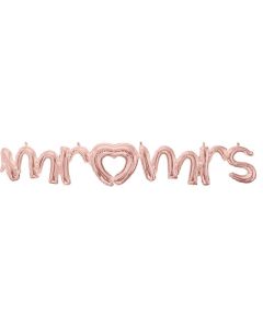 59" Rose Gold Mr & Mrs Script Air-Fill Foil Anagram