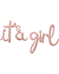 Rose Gold It's a Girl Script Air-Fill Foil Anagram