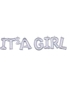 Silver It’s a Girl Block Phrase Air-Fill Foil Anagram