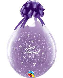 18" Diamond Clear Just Married Latex 25pk Qualatex