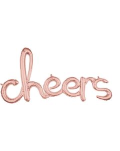 40" Rose Gold Cheers Script Air-Fill Foil Anagram