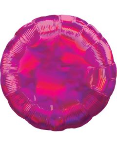 17" Magenta Iridescent Round Foil Balloon Anagram