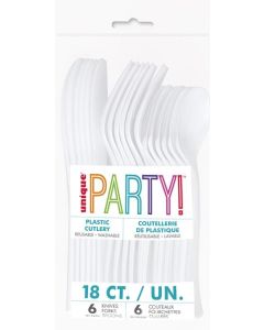 White Plastic Assorted Cutlery Unique