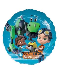 18" Rusty Rivets Round Foil Anagram
