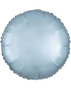 17" Satin Luxe Pastel Blue Round Foil Balloon Anagram