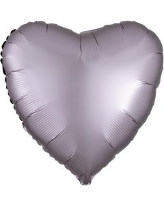 17" Satin Luxe Greige Heart Foil Balloon Anagram