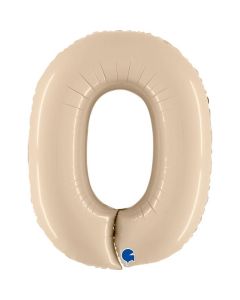 40" Satin Cream Number 0 Foil Balloon Grabo