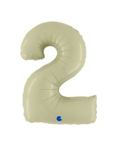 40" Number  2 Satin Olive Green Foil Balloons Grabo