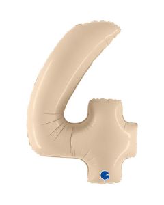 40" Satin Cream Number 4 Foil Balloon Grabo