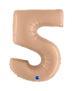 40" Satin Nude Number 5 Foil Balloon Grabo