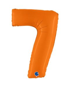 40" Number 7 Matte Orange Foil Balloon Grabo